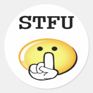 STFU RUNDER AUFKLEBER