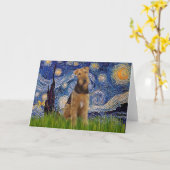 Stgarry Night - Airedale Terrier (#1) Karte (Gelbe Blume)
