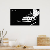 STI WRX Rolling Shot mit Drift Logo Poster (Küche)