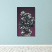 Stibnite-Kristalle, das wichtigste Erz von Antimon Leinwanddruck (Insitu (Holzboden))