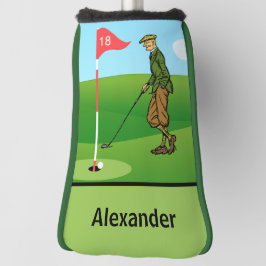 Stich bei Male Golfer am 18. Loch Golf Headcover