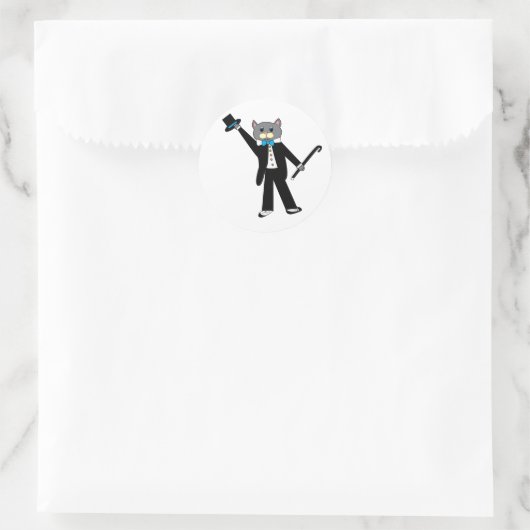 Stich-Cat-Aufkleber Runder Aufkleber (Tasche)