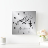 Stich Dance 3 Quadratische Wanduhr (Zuhause)