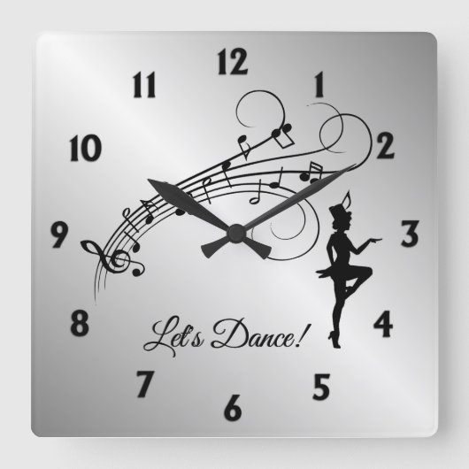Stich Dance 3 Quadratische Wanduhr (Vorderseite)