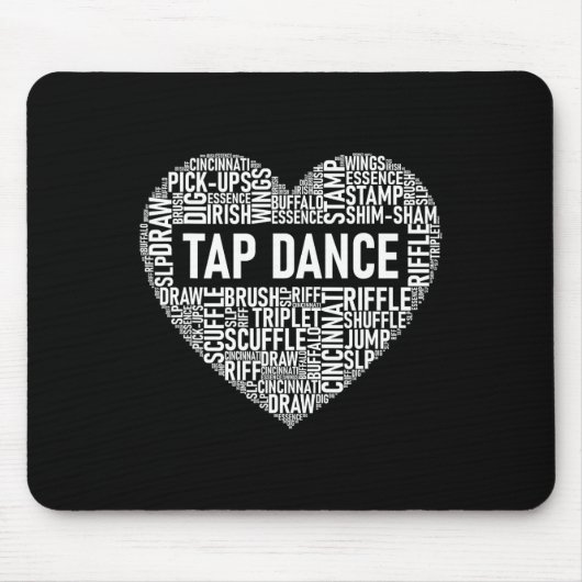 Stich Dance - Herz-Shaped Word Cloud Stecht tanzen Mousepad (Vorne)