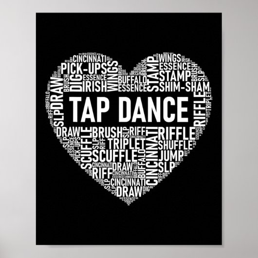 Stich Dance - Herz-Shaped Word Cloud Stecht tanzen Poster (Vorne)