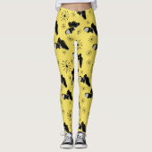 Stich Dancers Gold und Black Stich Shoes Gemustert Leggings (Vorderseite)