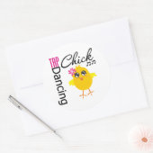 Stich Dancing Chick Runder Aufkleber (Umschlag)