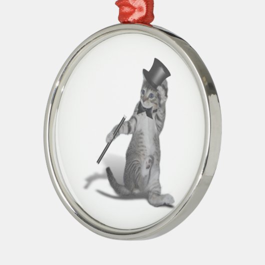 Stich Dancing Kitten Silbernes Ornament (Links)
