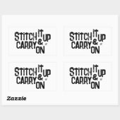 Stich es hoch und mach weiter! - motivierend Motto Rechteckiger Aufkleber (Blatt)