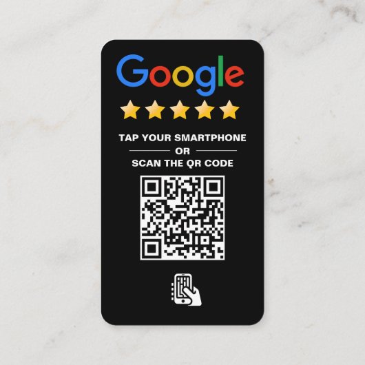 Stich, Google Review QR Code Google Ratings Visitenkarte (Rückseite)