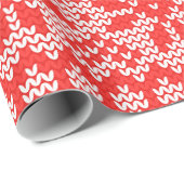 Stich-Muster (Knitted Stitch Pattern)1 Rot/Weiß-ID Geschenkpapier (Rolleneckpunkt)