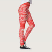 Stich-Muster (Knitted Stitch Pattern)1 Rot/Weiß-ID Leggings (Rechts)