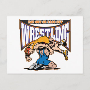 Stich-Out-Wrestler Postkarte