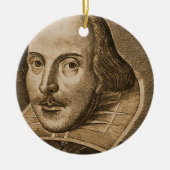 Stich Shakespeare Droeshout Keramik Ornament (Vorne)