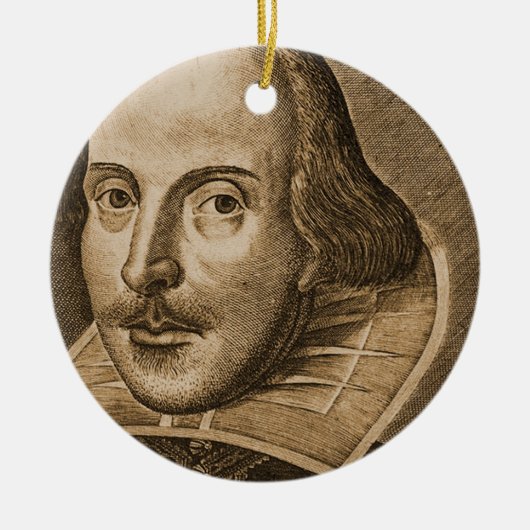 Stich Shakespeare Droeshout Keramik Ornament (Vorne)