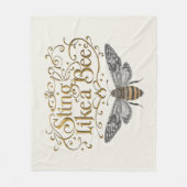 Stich wie eine Biene Vintage-Märchen Mädchenpower- Fleecedecke (Vorderseite)