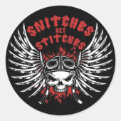 Stiche erhalten Stiche Runder Aufkleber (Vorderseite)