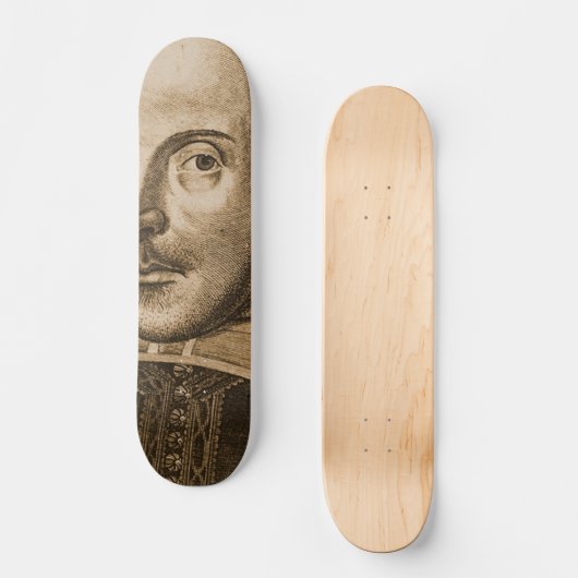Stiche Shakespeare Droeshout Skateboard (Vorderseite)