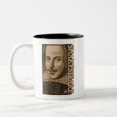 Stiche Shakespeare Droeshout Zweifarbige Tasse (Links)