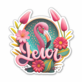 Stick and Shine with Flamingo Stickers Aufkleber