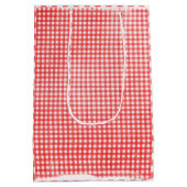 Stick Birthday Gingham Girl mit Red Balloon Mittlere Geschenktüte (Rückseite)