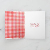 Stick Birthday Girl mit Red Balloon Karte (Innenseite)