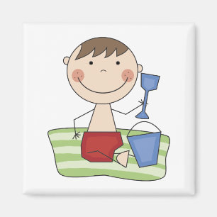 Stick Boy am Strand T-Shirts und Geschenke Magnet