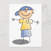 Stick Boy ~ Blue Ball Cap Postkarte (Vorderseite)
