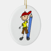 Stick Boy mit Stift Keramikornament (Rechts)