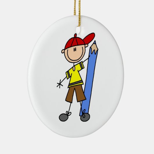 Stick Boy mit Stift Keramikornament (Rechts)