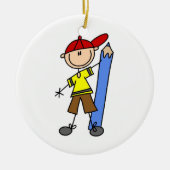 Stick Boy mit Stift Keramikornament (Vorne)