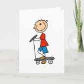 Stick Boy on Scooter Karte (Vorderseite)