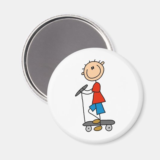 Stick Boy on Scooter Magnet (Vorderseite/Rückseite)