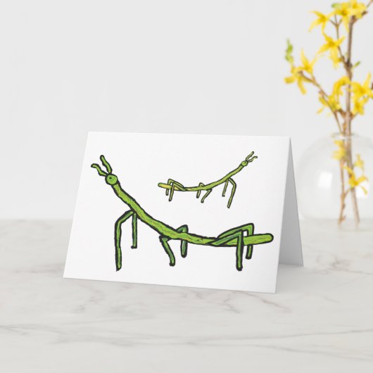 Stick Bug Insekt Karte (Gelbe Blume)