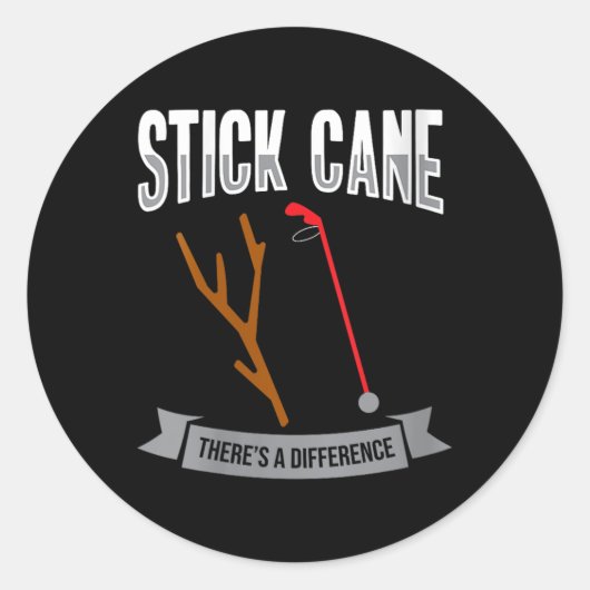 Stick Cane Theres Different - Blindness Awareness Runder Aufkleber (Vorderseite)