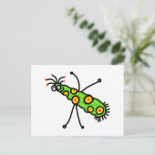 Stick Cartoon Germ Postkarte (Stehend Vorderseite)