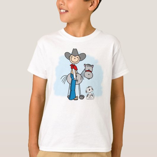 Stick Cowboy N Pferd T-Shirt (Vorderseite)