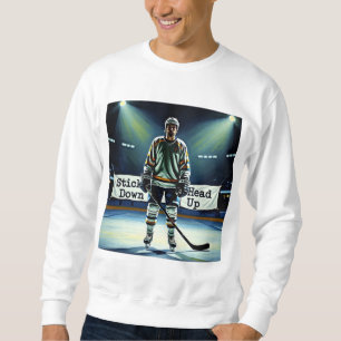 Stick Down Kopf Hoch Hockey Langarm Sweatshirt
