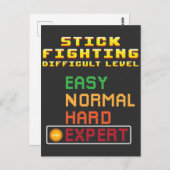 Stick fight Martial Arts Coach Console Experte Postkarte (Vorne/Hinten)