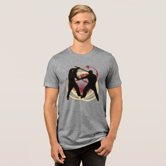 Stick Fighting Tri-Blend Shirt (Vorderseite voll)