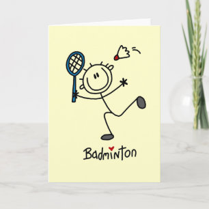 Stick Figur Badminton T-Shirts and Ohrs Karte