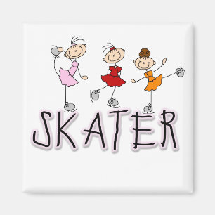 Stick-Figur-Eisläufer T-Shirts und Geschenke Magnet