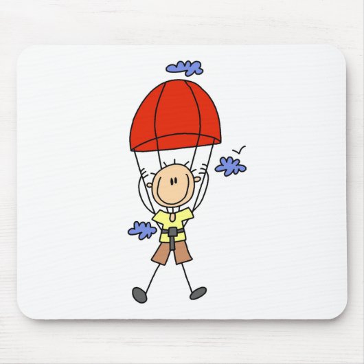 Stick-Figur-Fallschirmspringer-Mauspads Mousepad (Vorne)