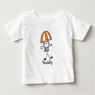 Stick-Figur-Fallschirmspringer-T-Shirts und Gesche Baby T-shirt