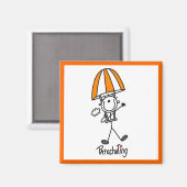 Stick-Figur-Fallschirmspringer-T-Shirts und Gesche Magnet (Vorderseite/Rückseite)
