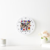 Stick Figur Kids Autism Awareness Runde Wanduhr (Zuhause)