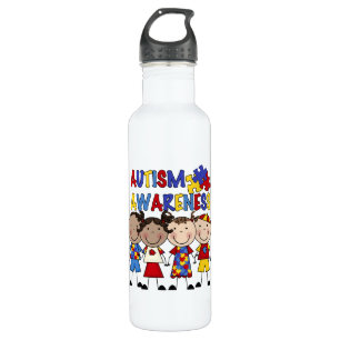 Stick Figur Kids Autism Awareness Trinkflasche