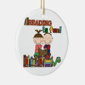 Stick Figur Kids Reading is Fun Keramikornament (Rechts)