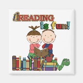 Stick Figur Kids Reading is Fun Magnet (Vorne)